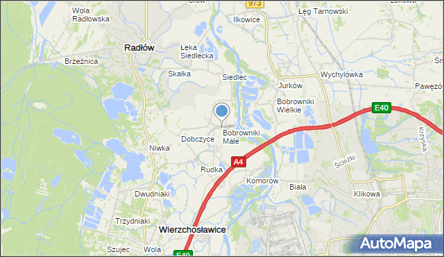 mapa Bobrowniki Małe, Bobrowniki Małe na mapie Targeo